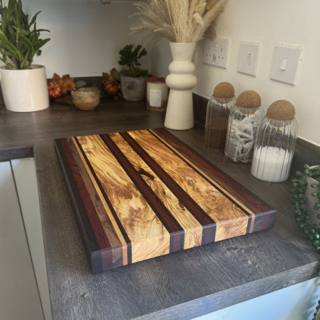 Exotic Wooden Chopping Board - Rare Handmade Striped Chopping Board - The Golden Eagle