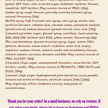 Waffle and Toppings Treat Box Letterbox Size