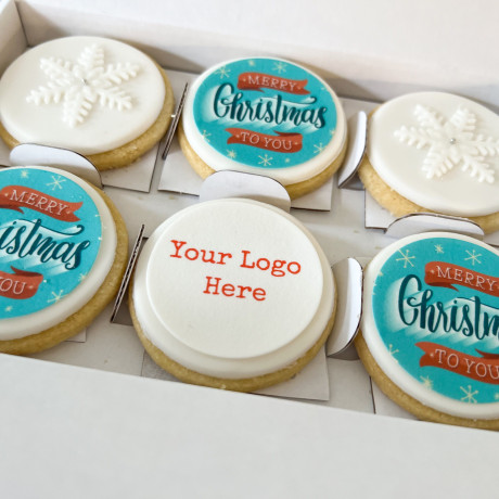 Christmas Biscuits - Merry Christmas Snowflake + Logo