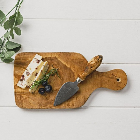 Olive Wood Cheese Board & Knife Set