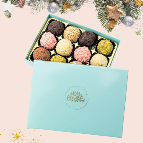 Christmas Pick & Mix Chocolate Brigadeiro Gift Box of 12 Chocolate Brigadeiros