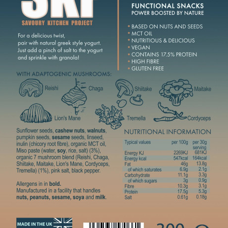Savoury Kitchen - Granola / Topper - Super Mushroom & Miso - NEW!