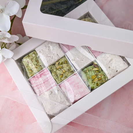 Gourmet Marshmallows Gift Box, 12 Halal Marshmallows