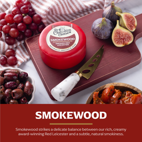 Smokewood - Smoked & Aged Red Leicester Cheese - Waxed Truckle 200g