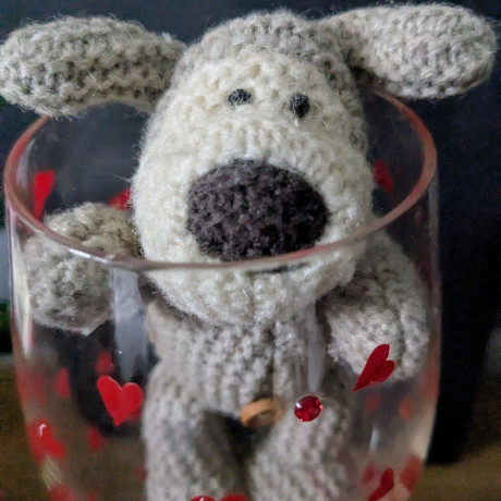Large Valentine heart glass