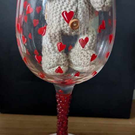 Large Valentine heart glass