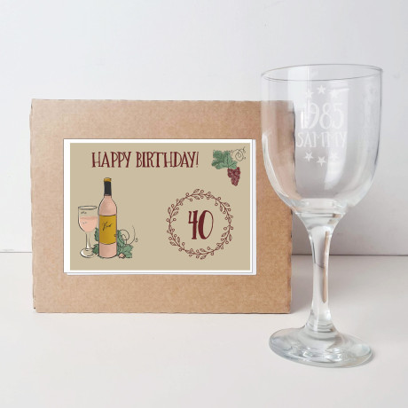 40th birthday gift wine glass 40th birthday gift wine glass
