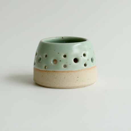 Hand Thrown Ceramic Mini Lantern Tealight Holder - Stone Series