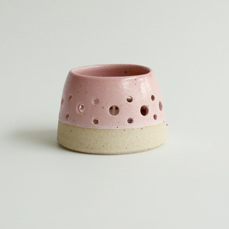 Hand Thrown Ceramic Mini Lantern Tealight Holder - Stone Series