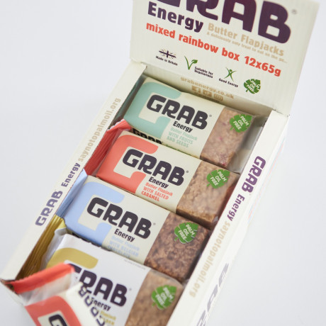 Grab Energy Butter Flapjacks MIXED RAINBOW BOX 12x65g