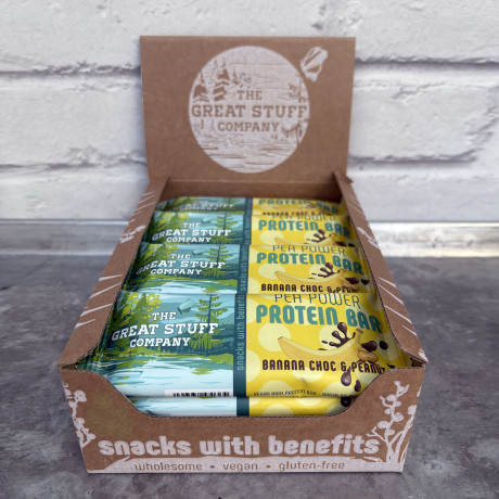 Pea Power Protein Bar - Banana Choc with Peanuts & Protein Crispies- box of 12 bars Pea Power Protein Bar - Banana Choc with Peanuts & Protein Crispies- box of 12 bars