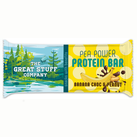 Pea Power Protein Bar - Banana Choc with Peanuts & Protein Crispies- box of 12 bars Pea Power Protein Bar - Banana Choc with Peanuts & Protein Crispies- box of 12 bars