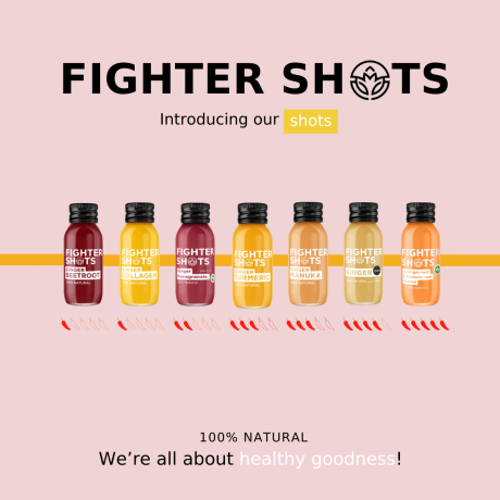 Fighter Shots Ginger + Pomegranate Shot + Vitamin D (12x60ml)
