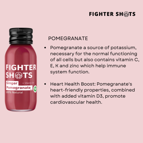 Fighter Shots Ginger + Pomegranate Shot + Vitamin D (12x60ml)
