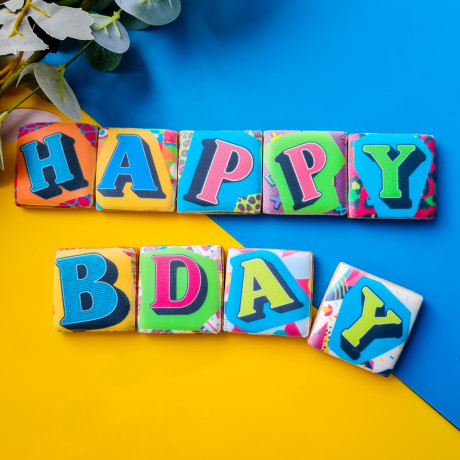 Birthday Biscuits Gift Box, Pop Art, 9 Pieces