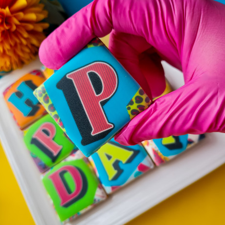 Birthday Biscuits Gift Box, Pop Art, 9 Pieces