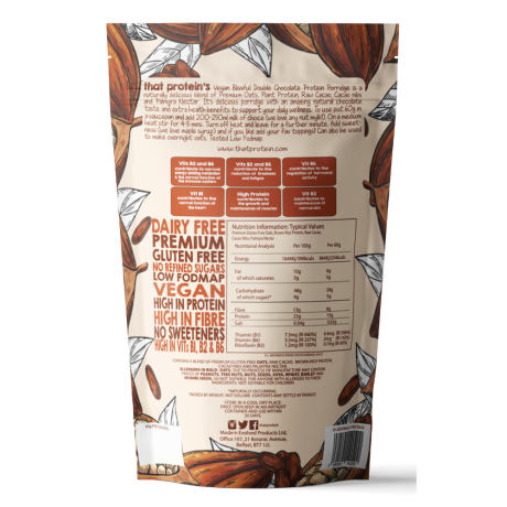 Double Chocolate Chip Protein Oats – Vegan High Protein Porridge | Low FODMAP, Chemical-Free, UK’s Best Vegan Breakfast
