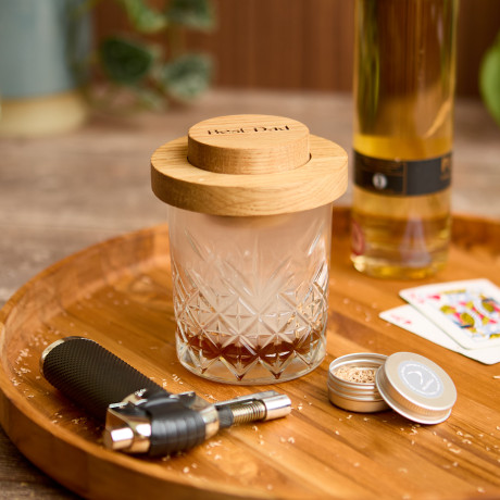 Personalised Cocktail And Whiskey Smoker In Solid Oak