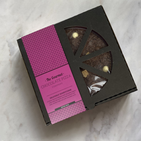 Heavenly Honeycomb Chocolate Pizza in Bespoke Pizza Delivery Box