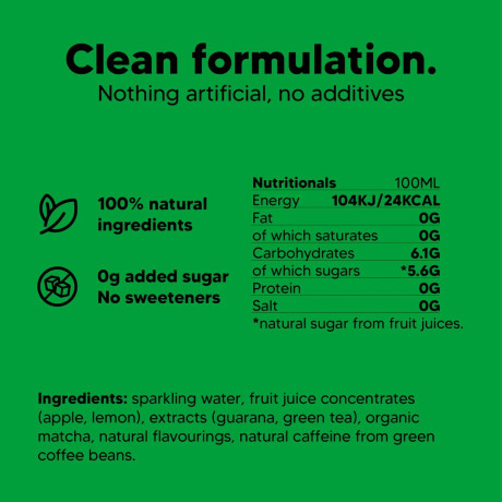 Brite Natural Energy Focus Lemon Lime - 24 x 330ml Drink