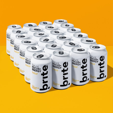 Brite Natural Energy Focus Pineapple Mango - 24 x 330ml Drink