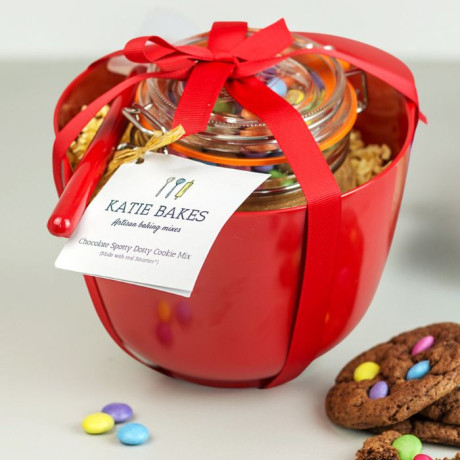 Baking Set - Mixing Bowl and Kilner Jar Baking Mix Gift Set - Red