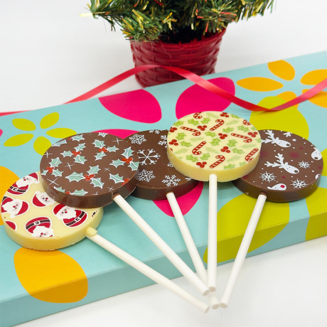 Christmas Chocolate Lollies - Set of 10