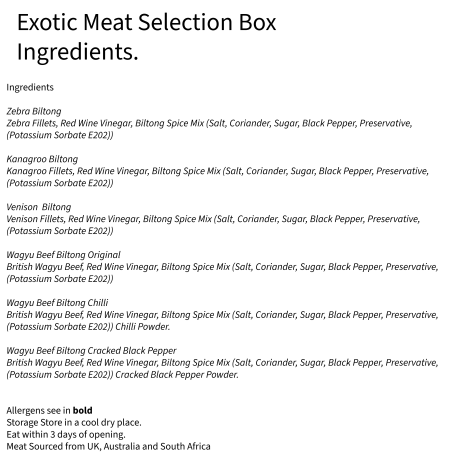 Exotic/Game Meat Biltong Box Set Exotic/Game Meat Biltong Box Set