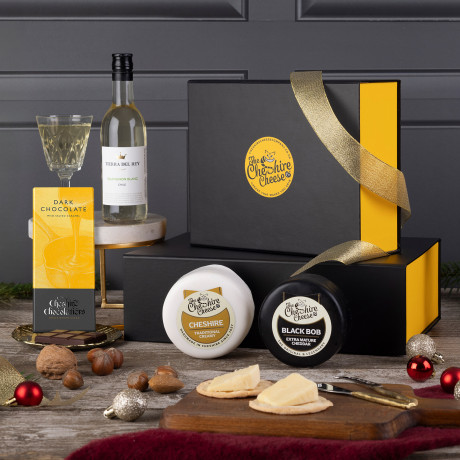 Indulgent White Wine, Cheese & Chocolate Gift Box