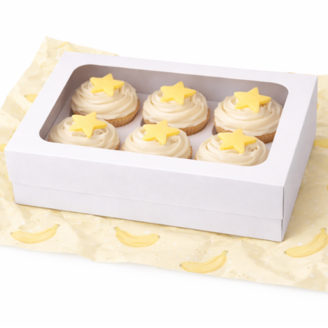 Refined Sugar Free Banana Cupcakes - Box of 6 - Dairy Free, Vegan