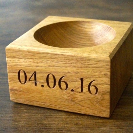 Personalised Wooden Oak Salt Bowl Personalised Wooden Oak Salt Bowl