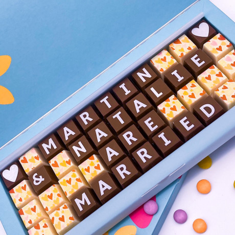 cocoapod personalised you are married chocolates