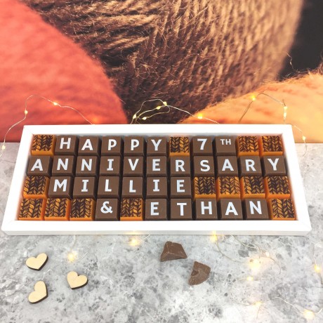 cocoapod Personalised 7th ANNIVERSARY (Wool Anniversary) Chocolates