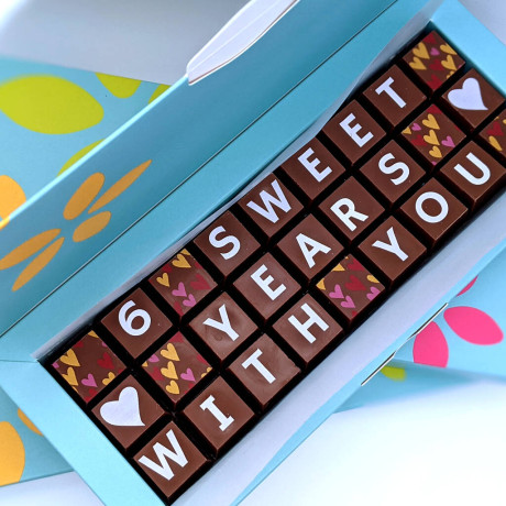 cocoapod personalised 6th anniversary sugar anniversary chocolates cocoapod personalised 6th anniversary sugar anniversary chocolates