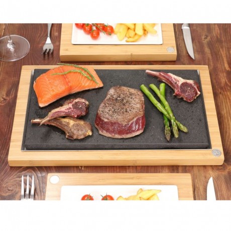 The Sharing Steak Plate & Server Hot Stone Cooking Set The Sharing Steak Plate & Server Hot Stone Cooking Set