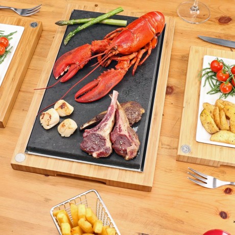 The Sharing Steak Plate & Server Hot Stone Cooking Set The Sharing Steak Plate & Server Hot Stone Cooking Set