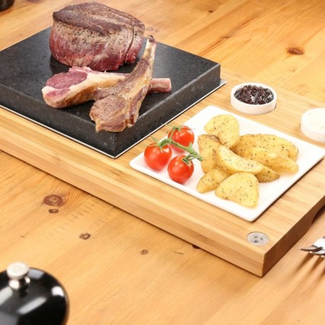 The Steak Plate & Sauces Hot Stone Cooking Set