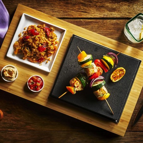 The Steak Plate & Sauces Hot Stone Cooking Set