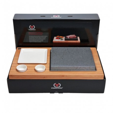 The Steak Plate & Sauces Hot Stone Cooking Set