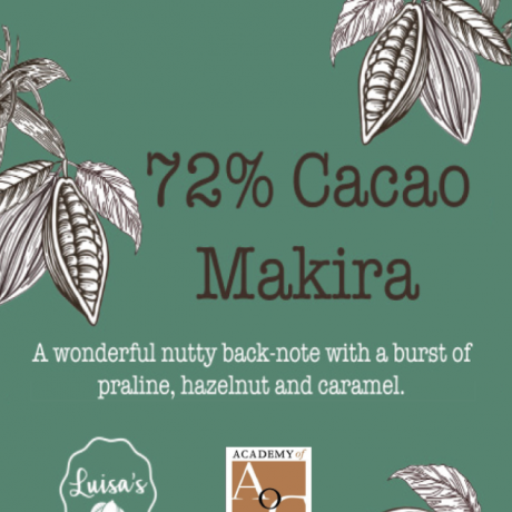 Vegan Chocolate Bars 72% Makira / Vegan &amp; No Refined Sugar