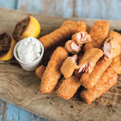 Forman's Salmon Fishfingers with Capers & Lemon Mayonaise Forman's Salmon Fishfingers with Capers & Lemon Mayonaise