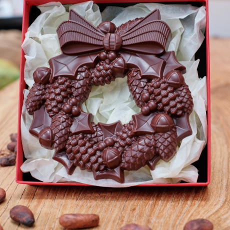 **Great Taste Award-Winning 2020 Christmas Chocolate Wreath Vegan Gift